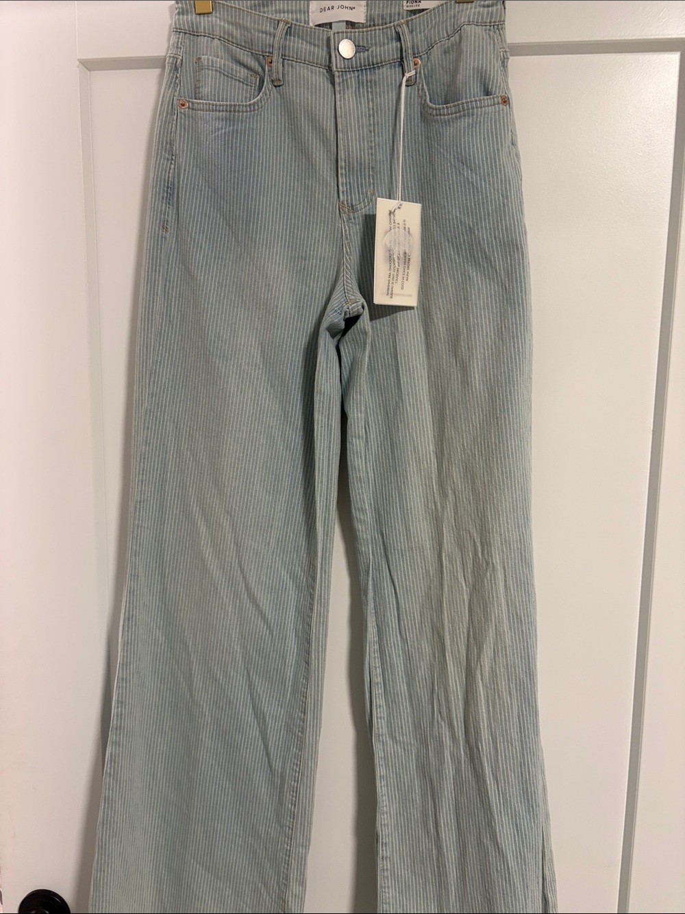 Dear John Size 25 Railroad Stripe Wide leg Jeans NWT